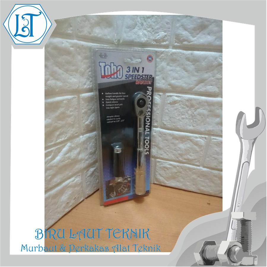 Perkakas toho multi drive ratchet handle 3in1- stang kunci sok Limited