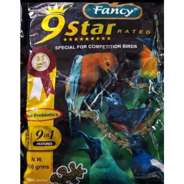 FANCY 9 STAR PROBIOTIK FANCY 9 STAR sewed 9in1 herbal makanan burung murai kacer cucakhijau hwamei pelet hijau asli natural