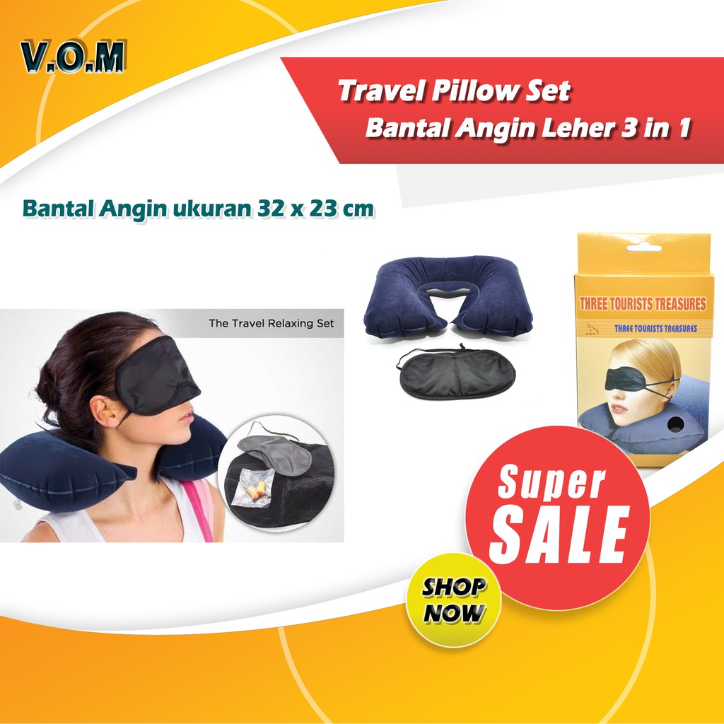 VOM Travel Pillow Set / Bantal Angin Leher 3 in 1 - 0043