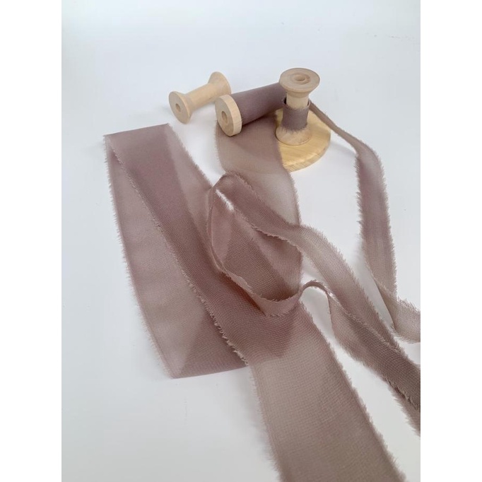 

&<&<&<&] Chiffon ribbon in Dusty Purple / Silk ribbon