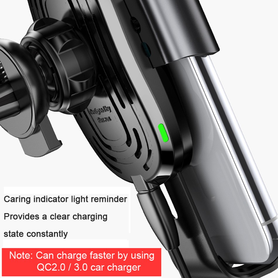 Baseus Car Holder Qi Wireless Charger - Black