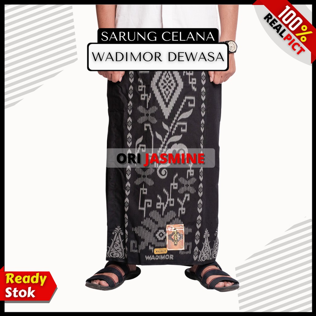 Sarung celana dewasa muslim wadimor motif bali hitam polos murah