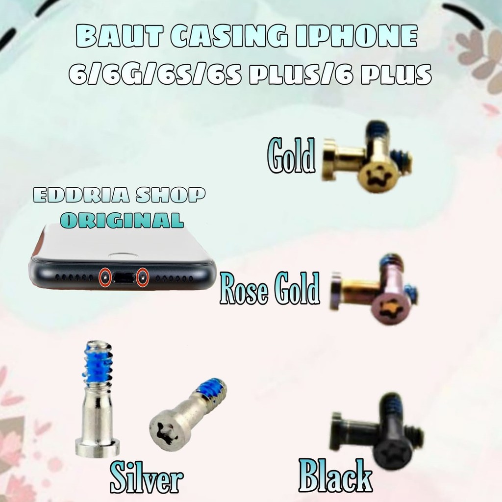 baut bawah Belakang casing 6/6G/6S/6S PLUS/6 PLUS Original