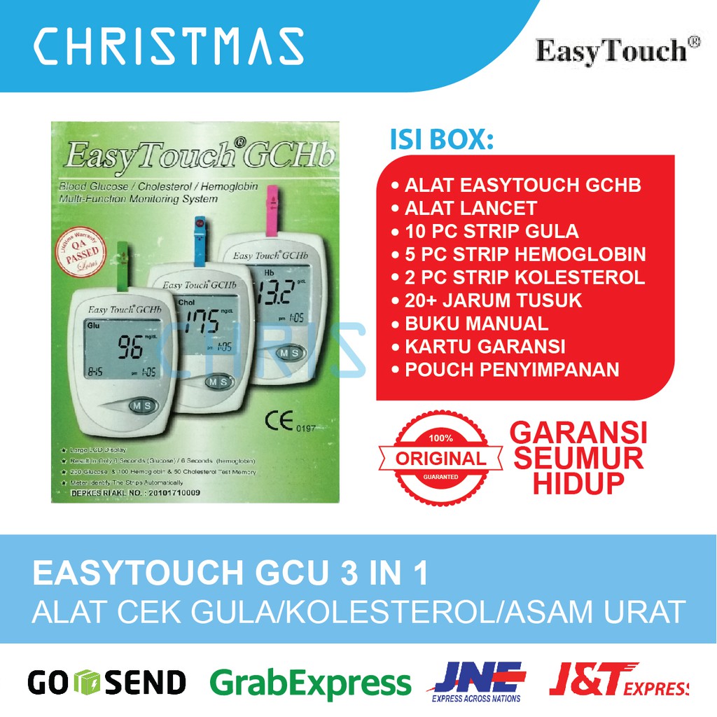 Jual EasyTouch GCHb 3 In 1 Alat Cek Gula Darah Kolesterol Dan ...