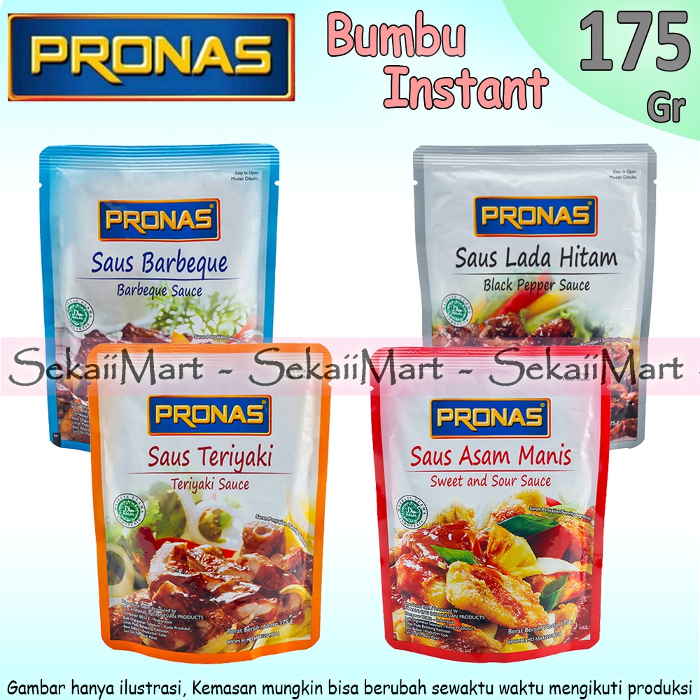 

PRONAS Saus Bumbu Instant Rasa Barbeque / Asam Manis / Lada Hitam / Teriyaki 175g