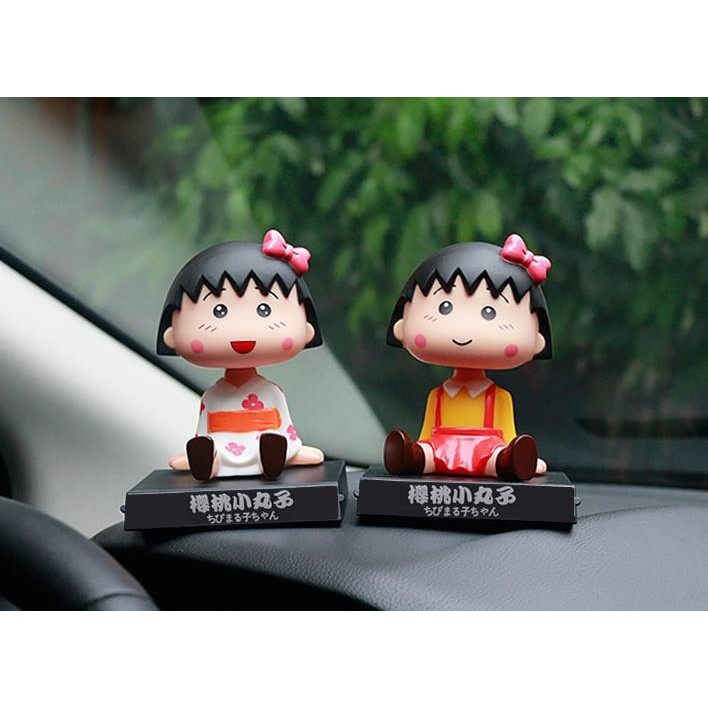 Boneka Figure Miniatur Pajangan Goyang Kepala Shake Head Mobil Chibi Maruko Chan