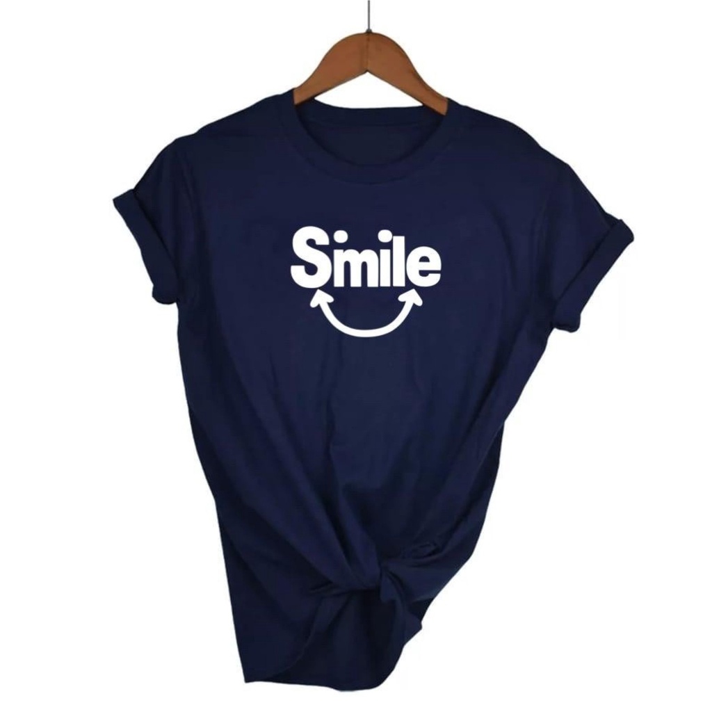 Kaos Wanita SMILE / Tshirt Combed 30s Wanita / Tumblr Tee / Atasan Baju