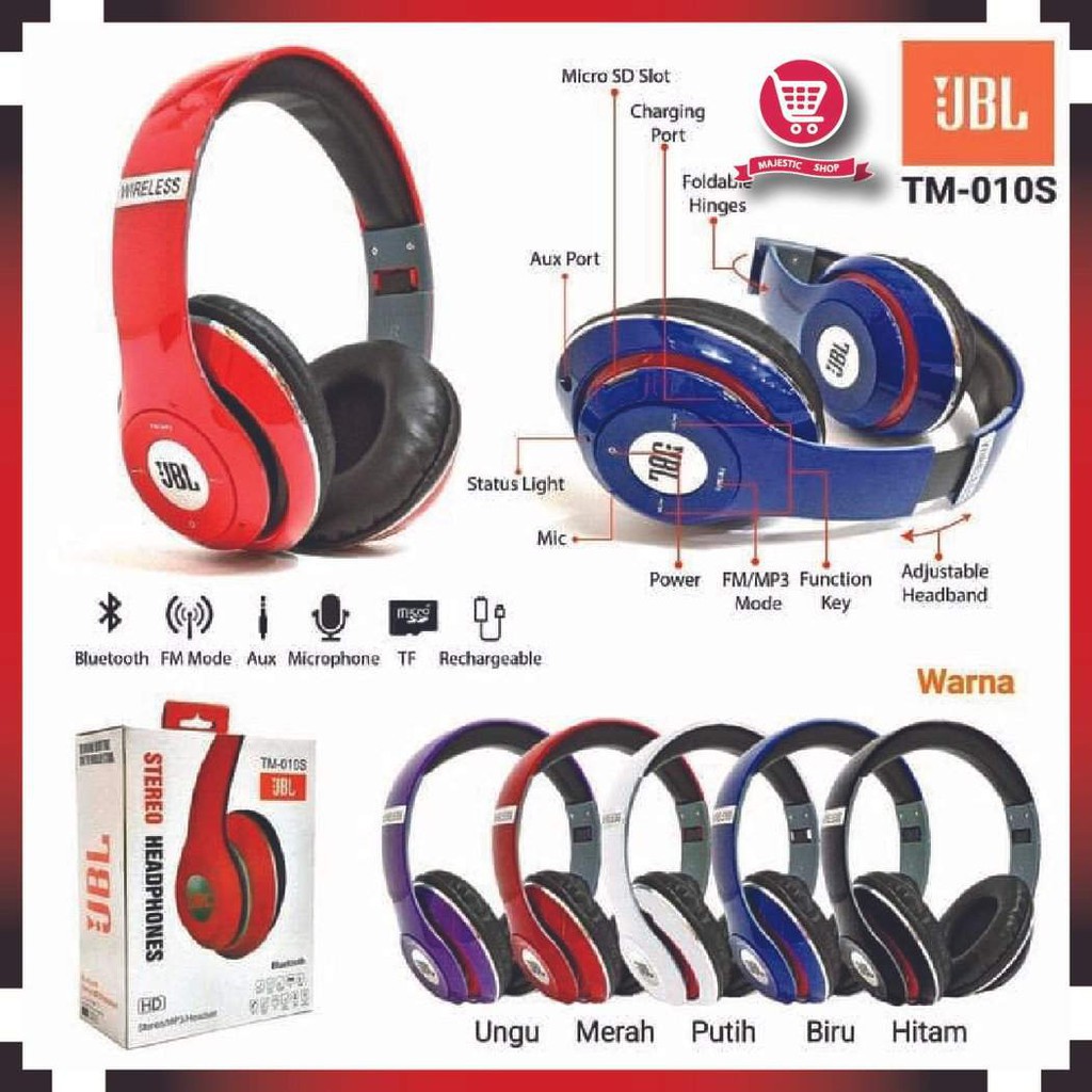 Headphone Bluetooth Bando JBL TM-010S