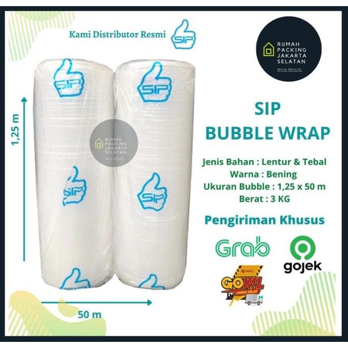 

Bubblewrap Bubble Wrap Bening Murah Bagus (Gojek/Grab) 125 Cm X 50 M Arindapshop24