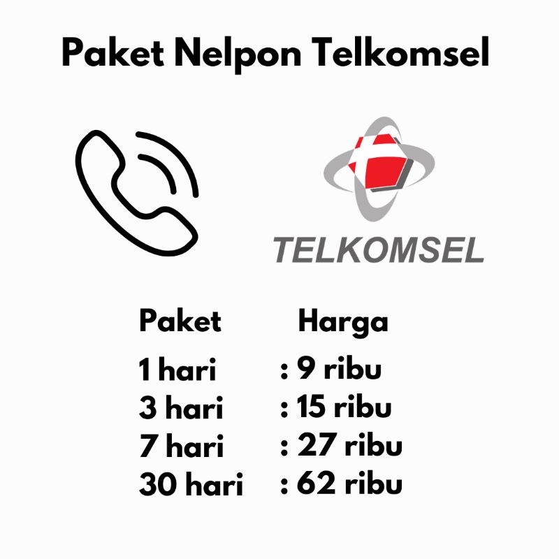 Paket Nelpon Telkomsel dari 1 hari - 30 hari
