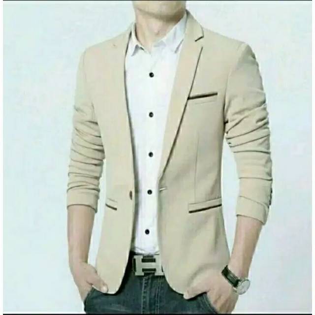 Jas Pria / Jas Model Slimfit / Jas Kantor / Jas Wisuda / Jas Blazer Cream