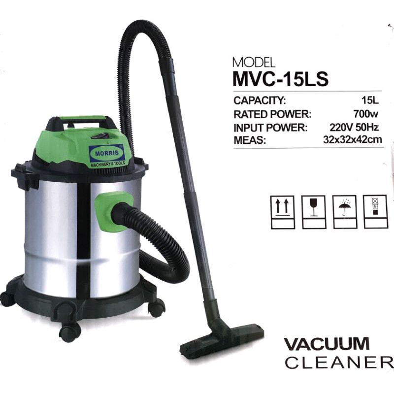 MORRIS MCV-15LS Vacum Cleaner Mesin Pengisap Debu 15L Vacum Wet And Dry Penyedot Debu Basah dan Kering