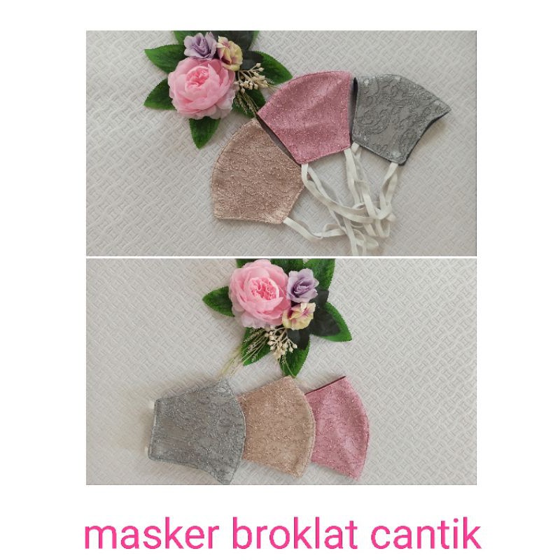 MASKER BROKLAT/MASKER KAIN 2 APLY/MASKER PESTA/Masker kain / masker hijab / masker Non hijab /masker