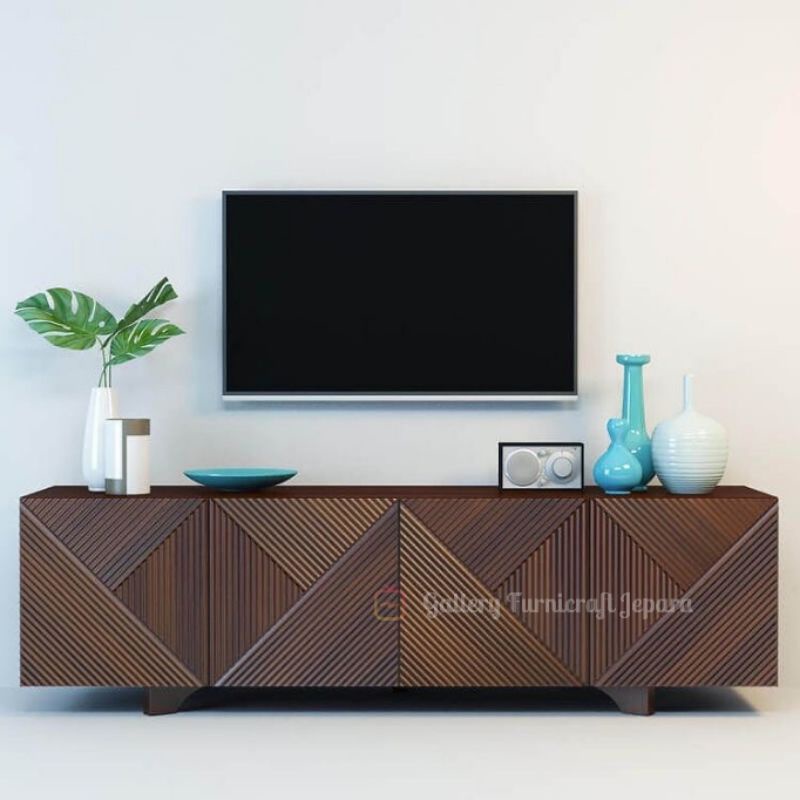 Bufet Minimalis Mozaik Kayu Jati Grade A