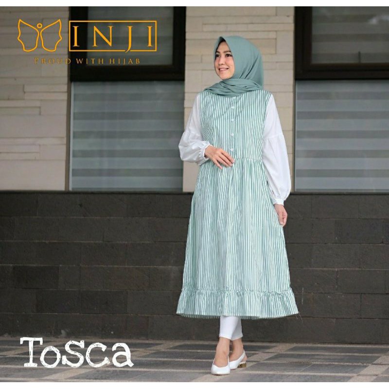 TunikMuslimah Casual Katun Salur Busui Dayana Ori byInji
