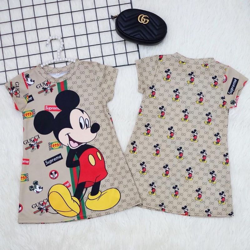 LED BAJU/DRESS ANAK MICKEY GUCCI 2-8 Thn