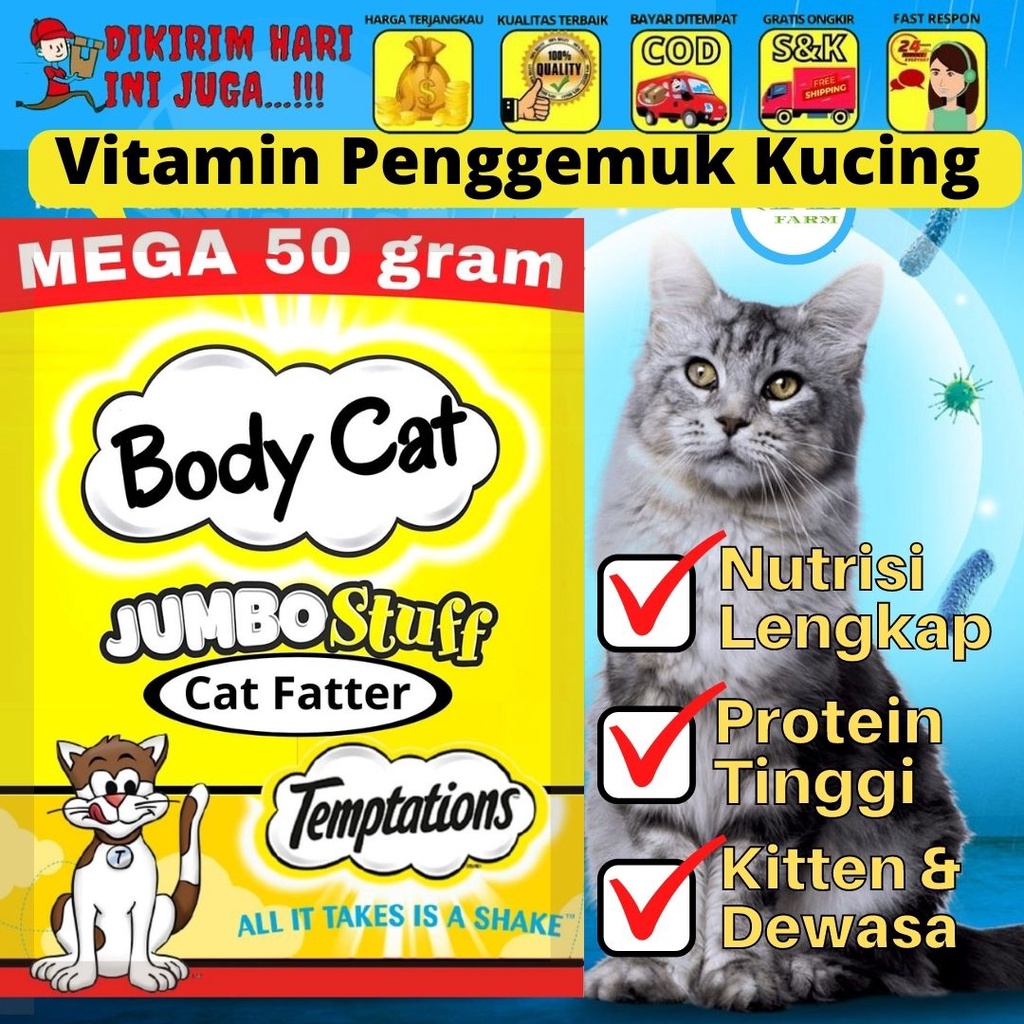 BodyCat 50g Vitamin Penggemuk Kucing Sachet Bubuk Nutrisi Powder BodyCat FEFARM