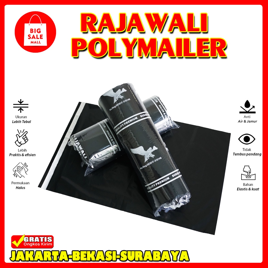 Plastik Packing Polymailer 60X100CM isi50pcs Plastik Packing Online Shop Packing Perekat lem Tebal RAJAWALI