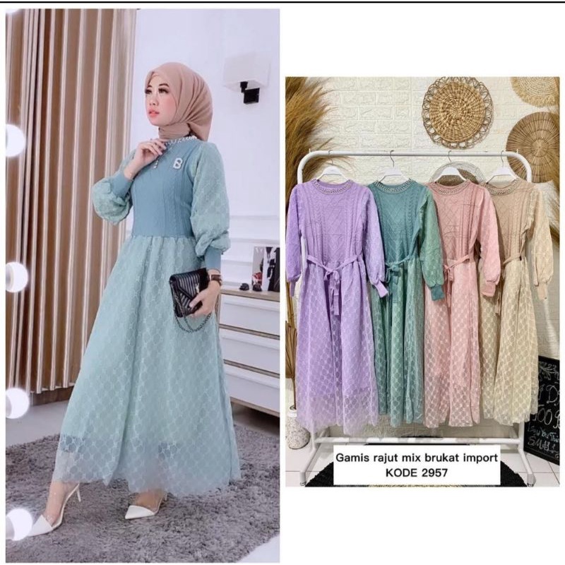 GAMIS BANGKOK RAJUT IMPORT MIX BROKAT PREMIUM TERBARU