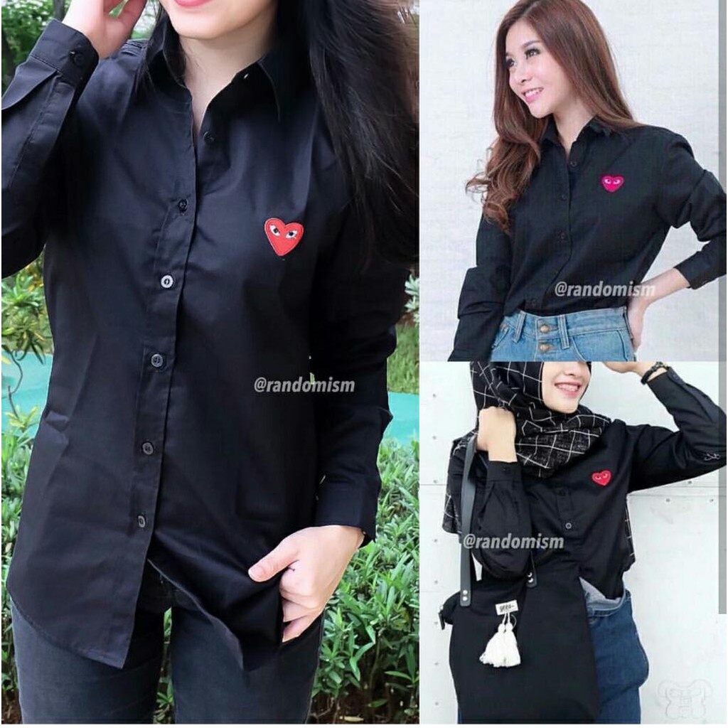 WSE390 - Kemeja Garcon Kemeja Wanita Atasan Wanita Kemeja Long Hem Big Size Kemeja Lengan Panjang PREMIUM QUALITY