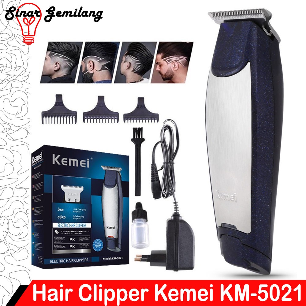 Hair Clipper Kemei KM 5021 Detailer Alat cukur Rambut Cordles