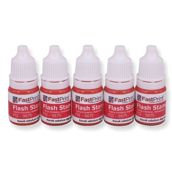 

Tinta Stempel Flash Kilat Warna Merah Red Stamp Ink 5ML