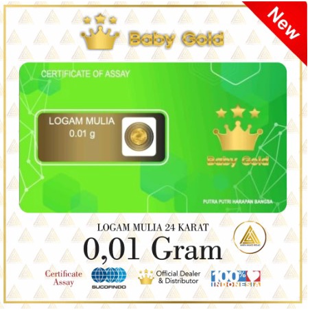 Baby Gold Emas Mini 0,01 gram Logam Mulia 24 Karat