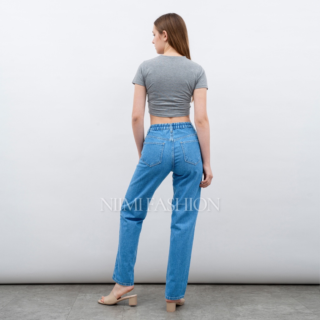 NIMI - Beyza Jeans Celana Baggy Jeans Wanita Celana Highwaist Mom Jeans Break Free