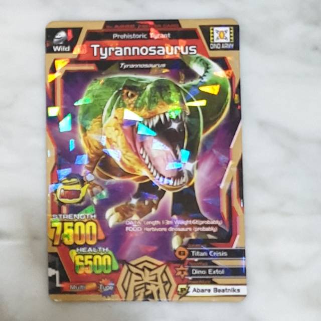 Mainan kartu animal kaiser tyrannosaurus