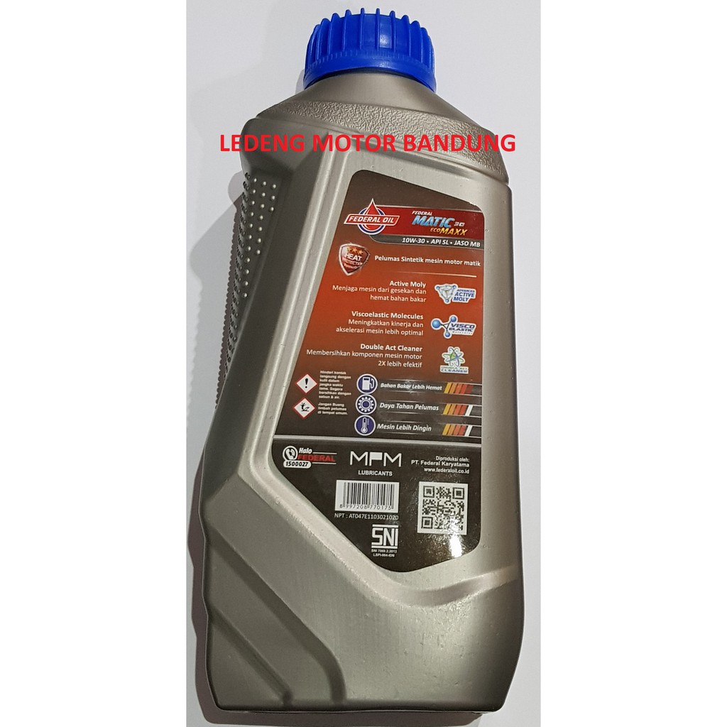 Oli Federal Matic 30 Botol Abu 10w30 Jaso MB motor matik 800ml