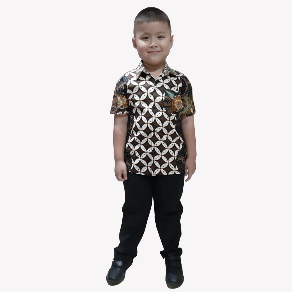 SB Collection Atasan Kemeja Theo Lengan Pendek Batik Anak Laki-laki