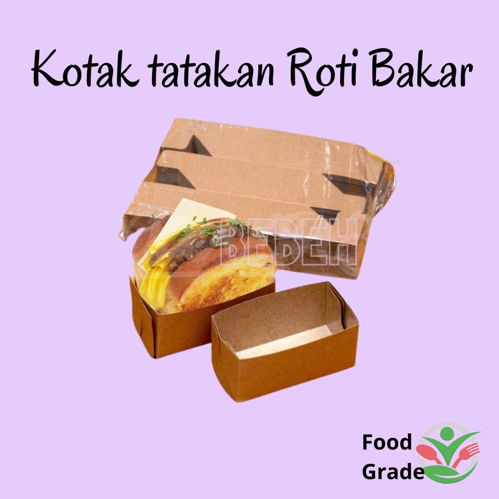 (ISI 10LBR) DUS TATAKAN ROTI BAKAR / BOX TOAST / KOTAK TATAKAN ROTI BAKAR KRAFT 10x5x4,8 cm