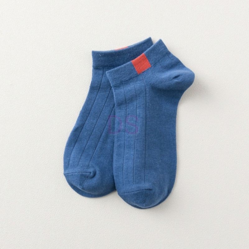 Kaos Kaki Ankle Cute KaosKaki Pendek Polos dan Motif Garis Semata Kaki Impor Murah kaoskaki korea DS-GARIS ATAS - BIRU