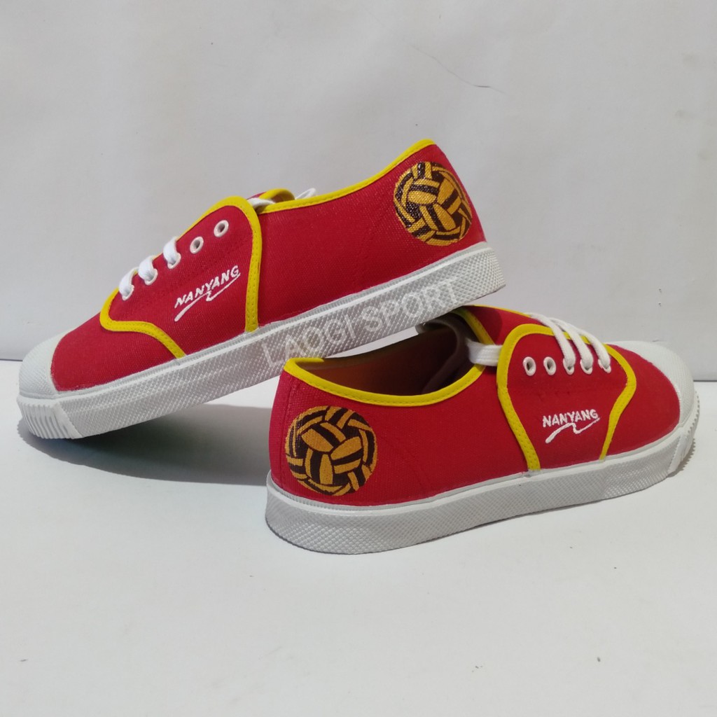 Sepatu nanyang merah list kuning