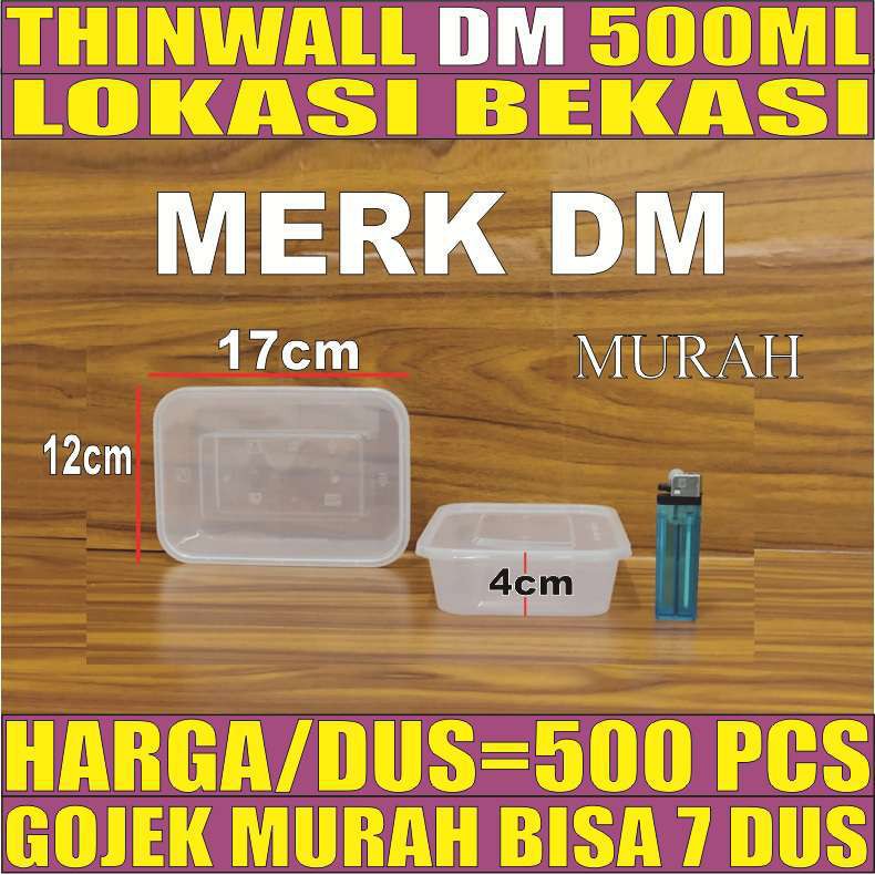 Thinwall DM 500ml PerDus Box Plastik FoodContainer Rectangular Bekasi