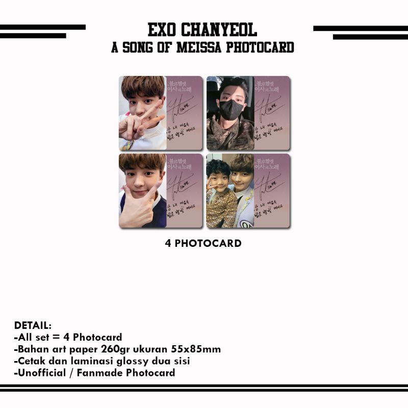 EXO CHANYEOL A SONG OF MEISSA PHOTOCARD