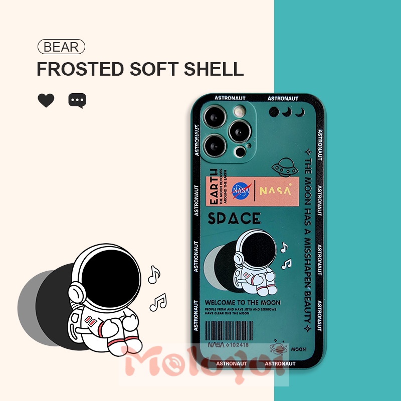 Soft Case Tpu Motif Print Kartun NASA Untuk IPhone 12 11 13 Pro Max XR 7 8 Plus X XS Max 6 6s Plus SE 2020