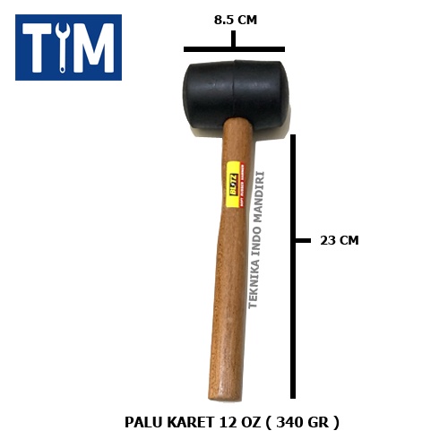 Palu Karet 12 OZ Gagang Kayu / Rubber Hammer