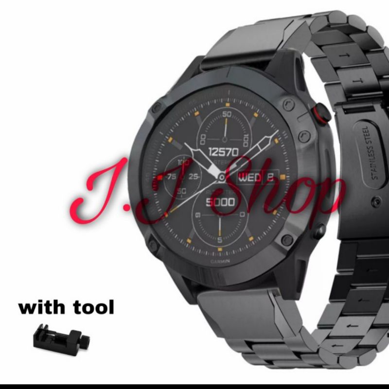 Stainless Steel Strap Tali Jam Garmin Fenix 6 Pro Solar sapphire Plus