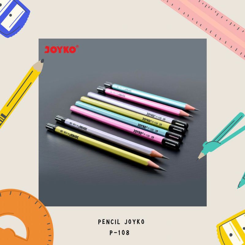 Pensil Joyko P-108 2B / Pensil 2B joyko P 108 Pensil Ujian Sekolah