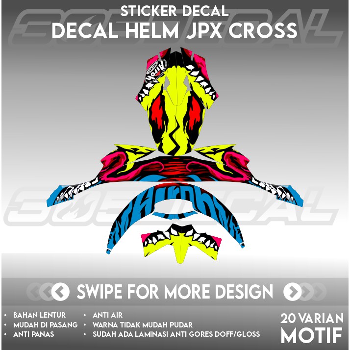 Sticker Decal Helm JPX CROSS Part 1 | DECAL HELM | DECAL STICKER
