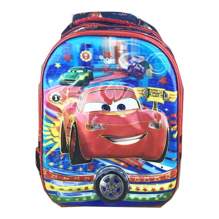 Tas Ransel Sekolah ANak TK Lampu + Musik Cars Mobil Full Motif