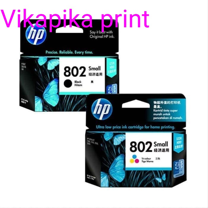 Tinta HP 802 Black + Colour = Deskjet 1000,1010, 1050, 1510, 2000, etc