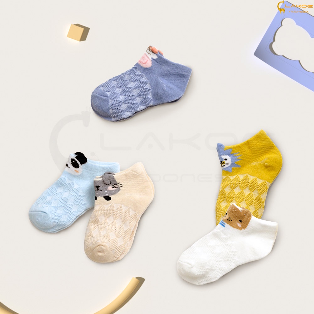 LAKOE Kaos kaki anak bayi motif hewan kaus kaki bayi 0-3 Tahun