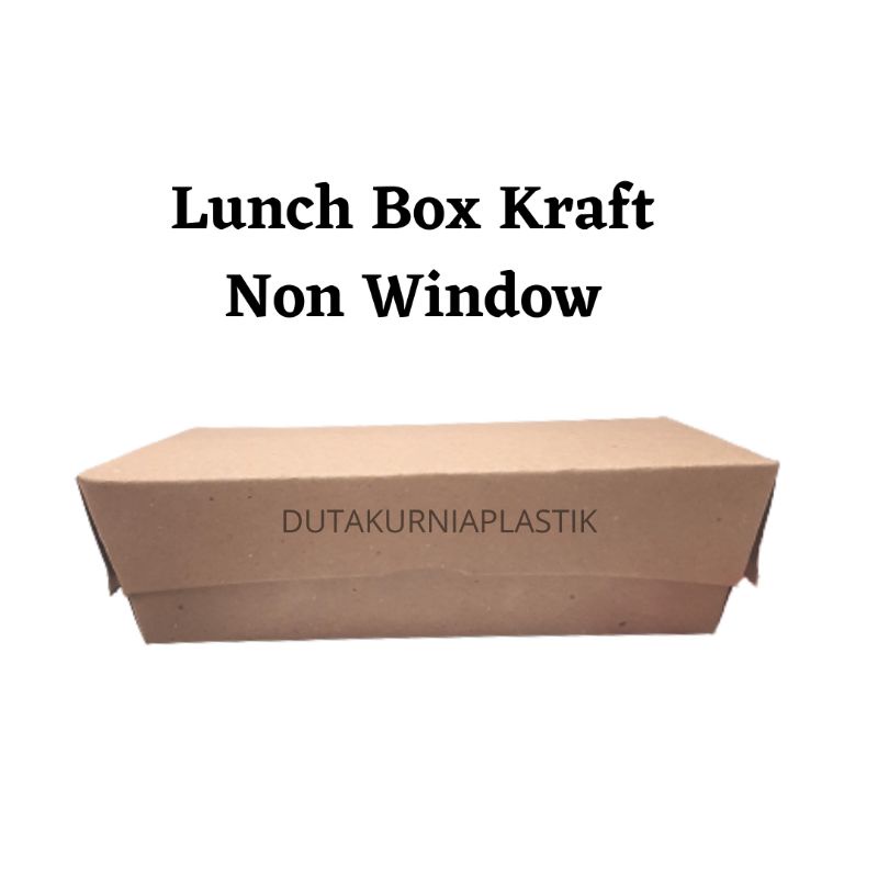 (ISI10) Lunch Box Kraft Brown Paper Window &amp; Non Window Ukuran M L / Dus Kotak Makan