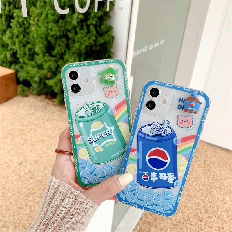 IPHONE Lucu Minuman Spinner Transparan Lembut Phone Case Cover Pressure Release Untuk Iphone6 6s 78 PLUS X XR XS 11 12 13 PRO MAX SE 2020