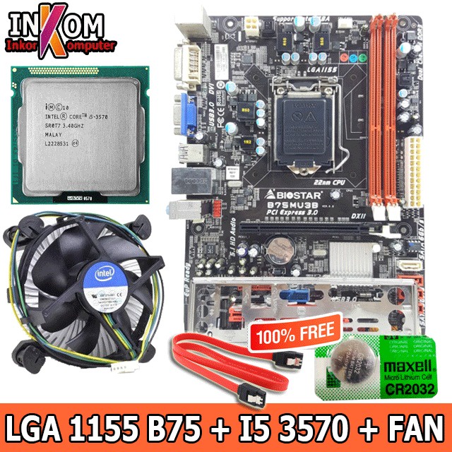 MAINBOARD INTEL LGA 1155 B75 USB 3.0 BIOSTAR