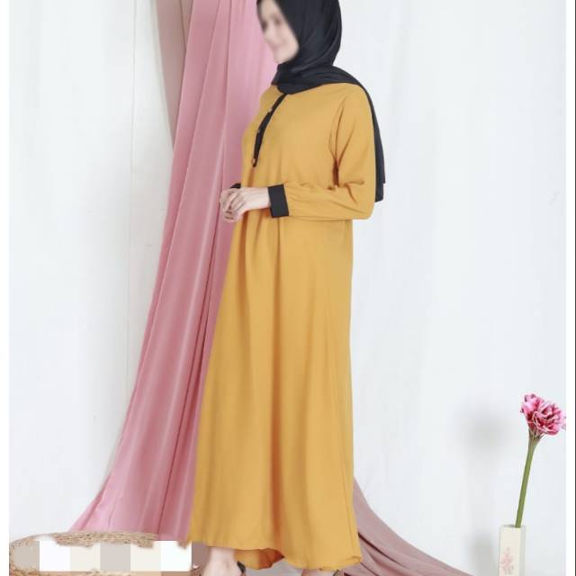 Abaya kuning mustard