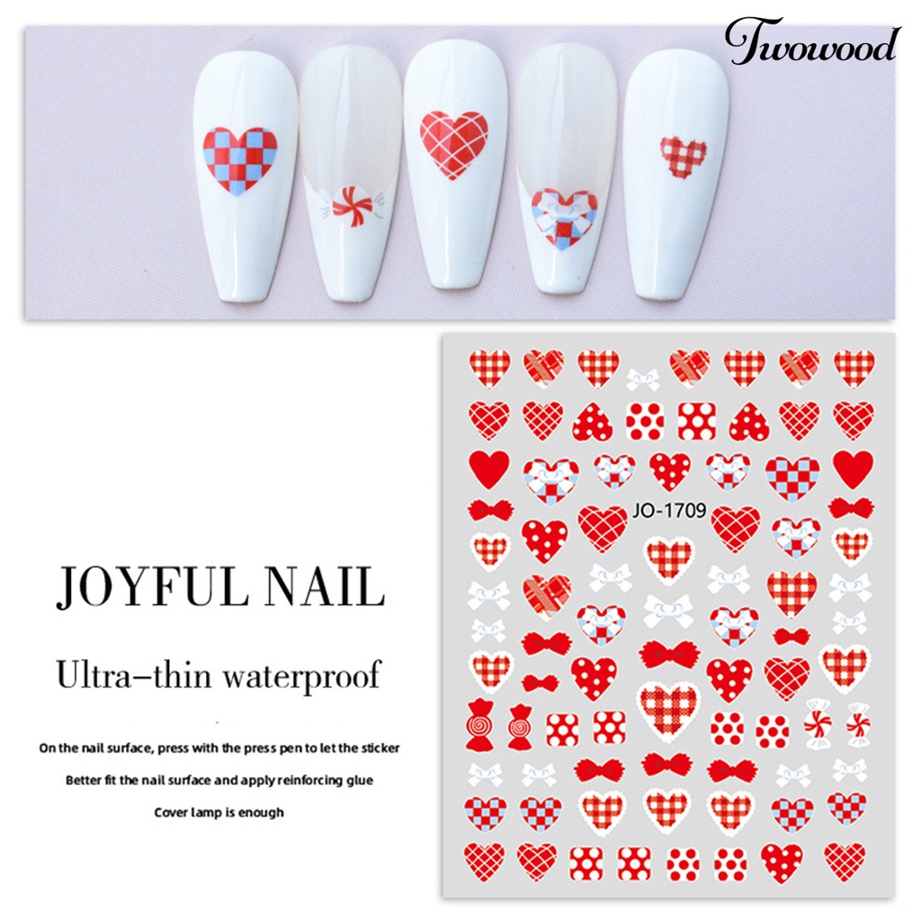 Stiker Kuku Motif Strawberry Tahan Lama Untuk Wanita