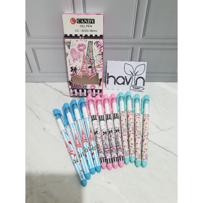 (12pc) pen gel/pen motif makanan minuman/pulpen lucu/pen mie/pen fancy-PARIS 823